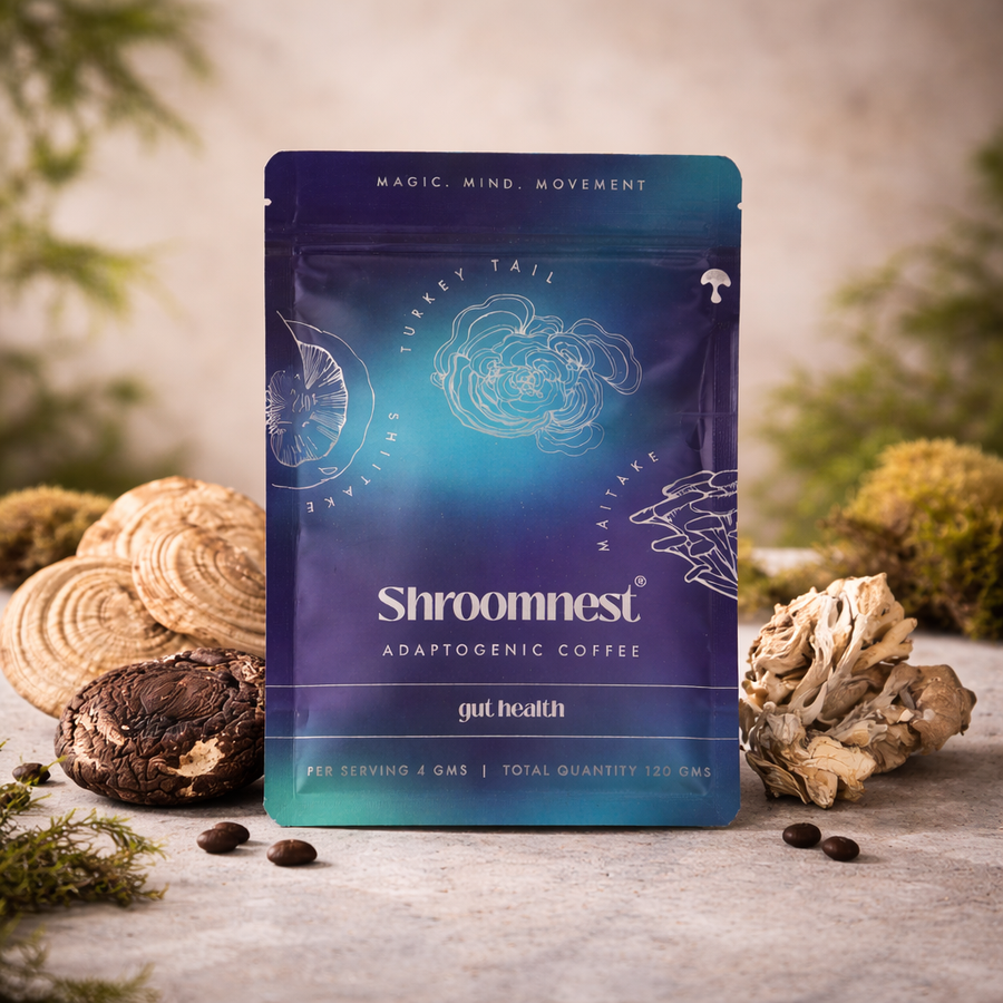 Shroomnest Gut Health Mushroom Coffee - Turkey Tail Shiitake Maitake Adaptogenic Coffee India — Shroomnest Adaptogenic Mushroom Coffee India
