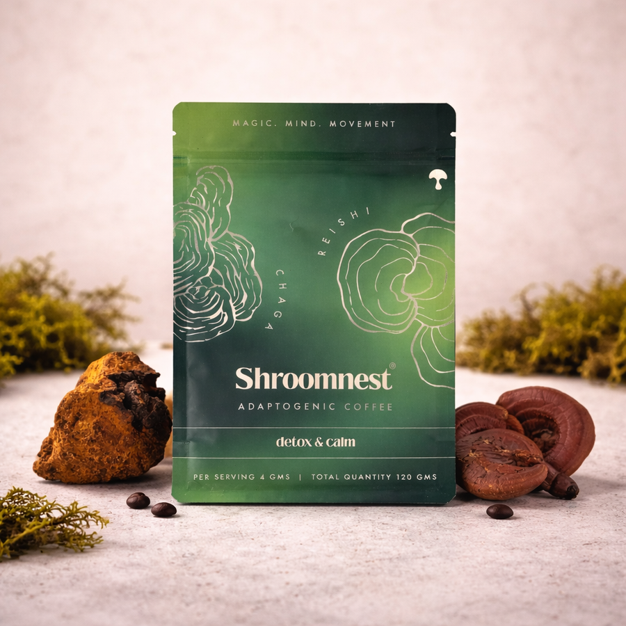 Shroomnest Detox & Calm Mushroom Coffee - Reishi Chaga Adaptogenic Coffee India — Shroomnest Adaptogenic Mushroom Coffee India